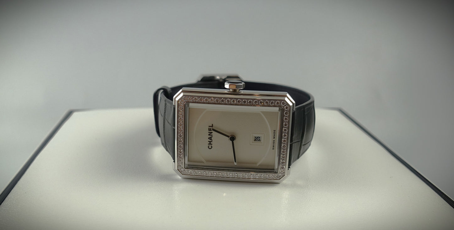 Chanel Boy-Friend Uhr 750 Weißgold mit Brillanten Ref: H4470