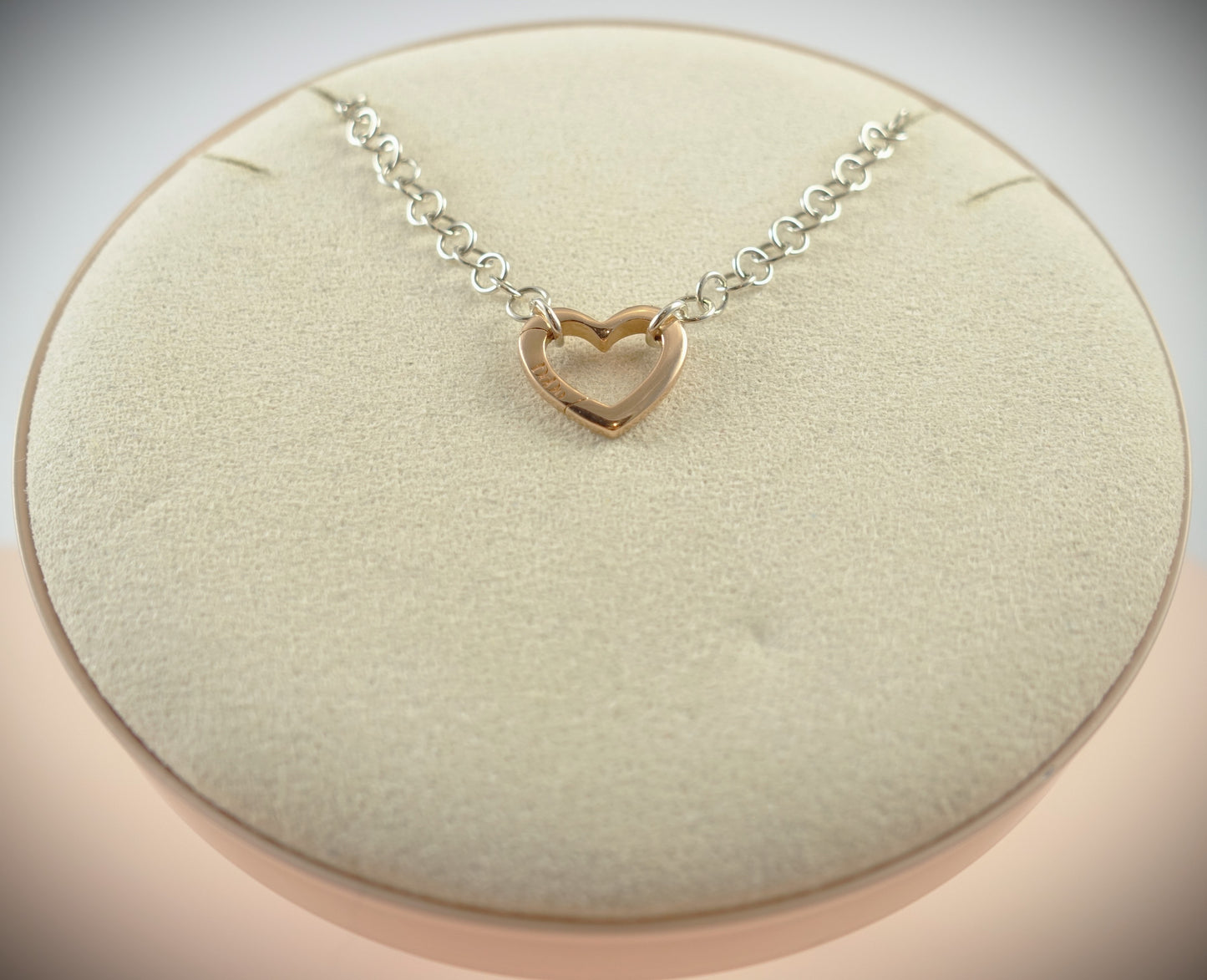 Dodo Kette 925 Silber 39cm Charm Herz 375 Roségold Ref. DTCUT/9/P/K