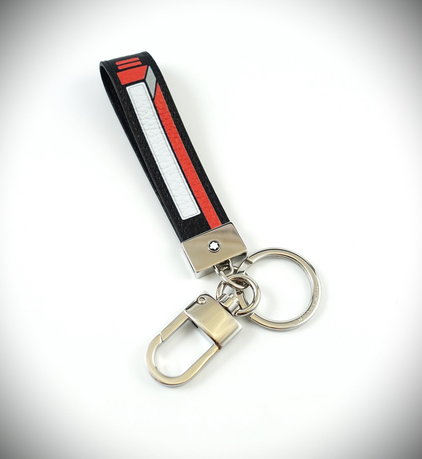 Montblanc Meisterstück Schlüsselanhänger Leder Schwarz/Rot/Weiß Ref. 123740