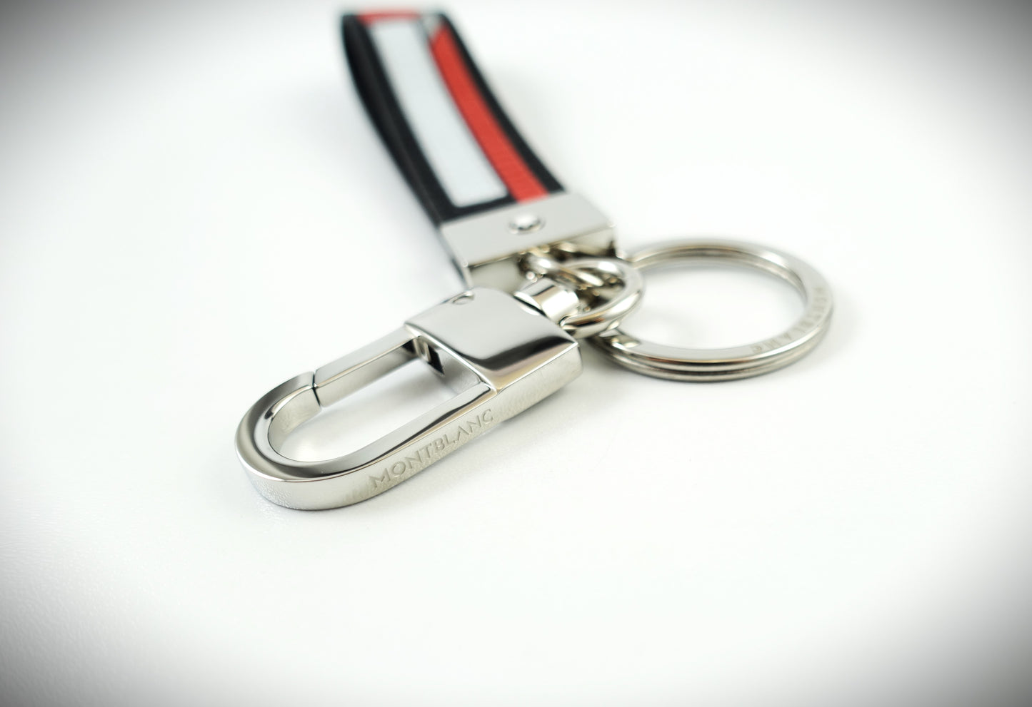 Montblanc Meisterstück Schlüsselanhänger Leder Schwarz/Rot/Weiß Ref. 123740