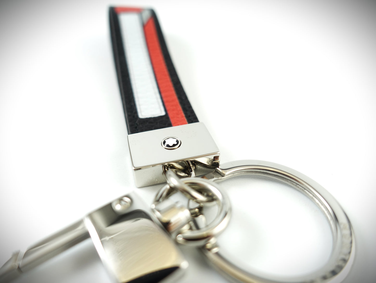 Montblanc Meisterstück Schlüsselanhänger Leder Schwarz/Rot/Weiß Ref. 123740