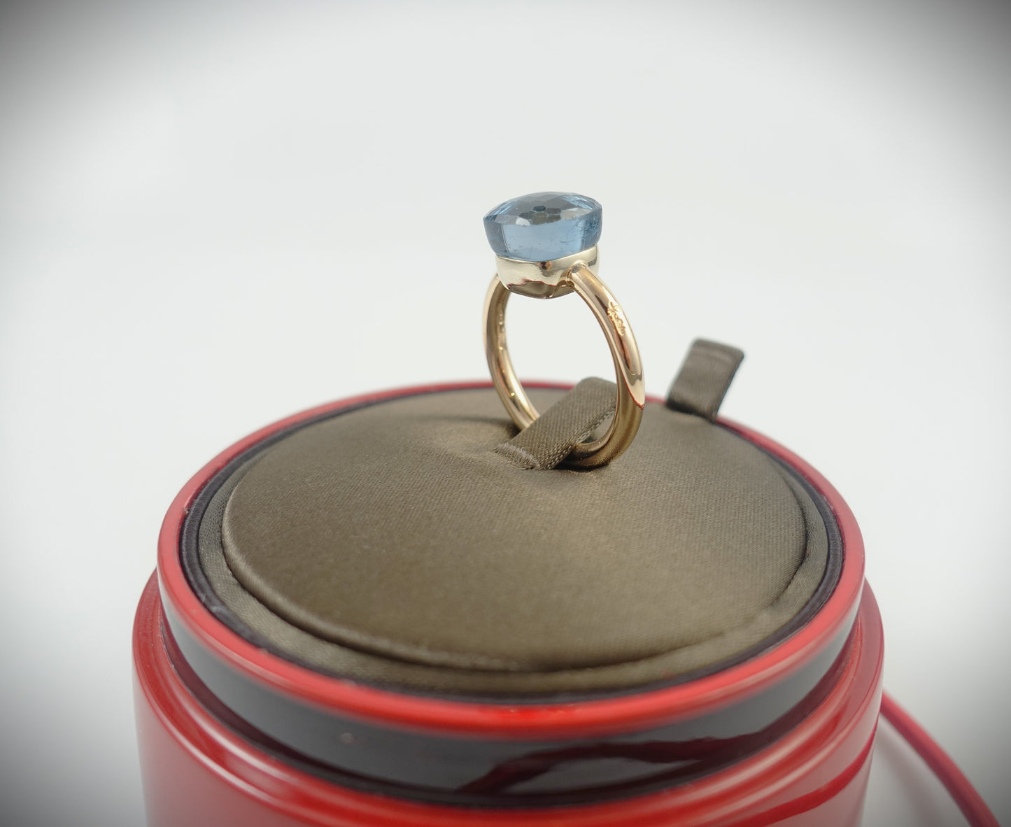 Pomellato Nudo Classic blauer Topas 750 Roségold RG 56 Ref. A.A110/06/TL-56