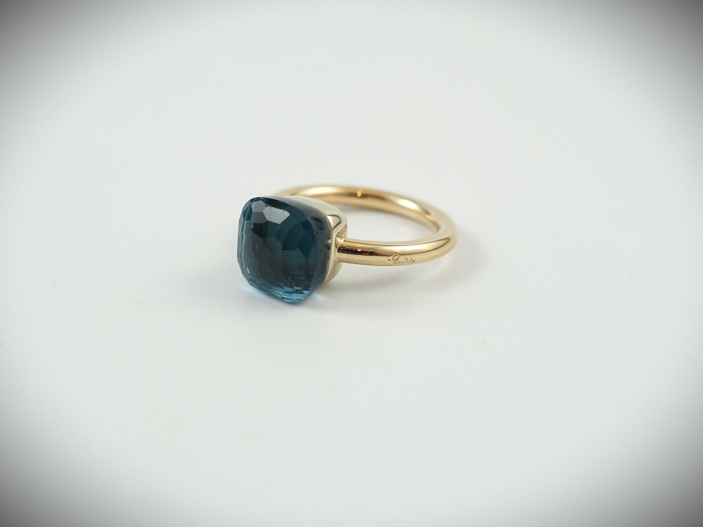 Pomellato Nudo Classic blauer Topas 750 Roségold RG 56 Ref. A.A110/06/TL-56