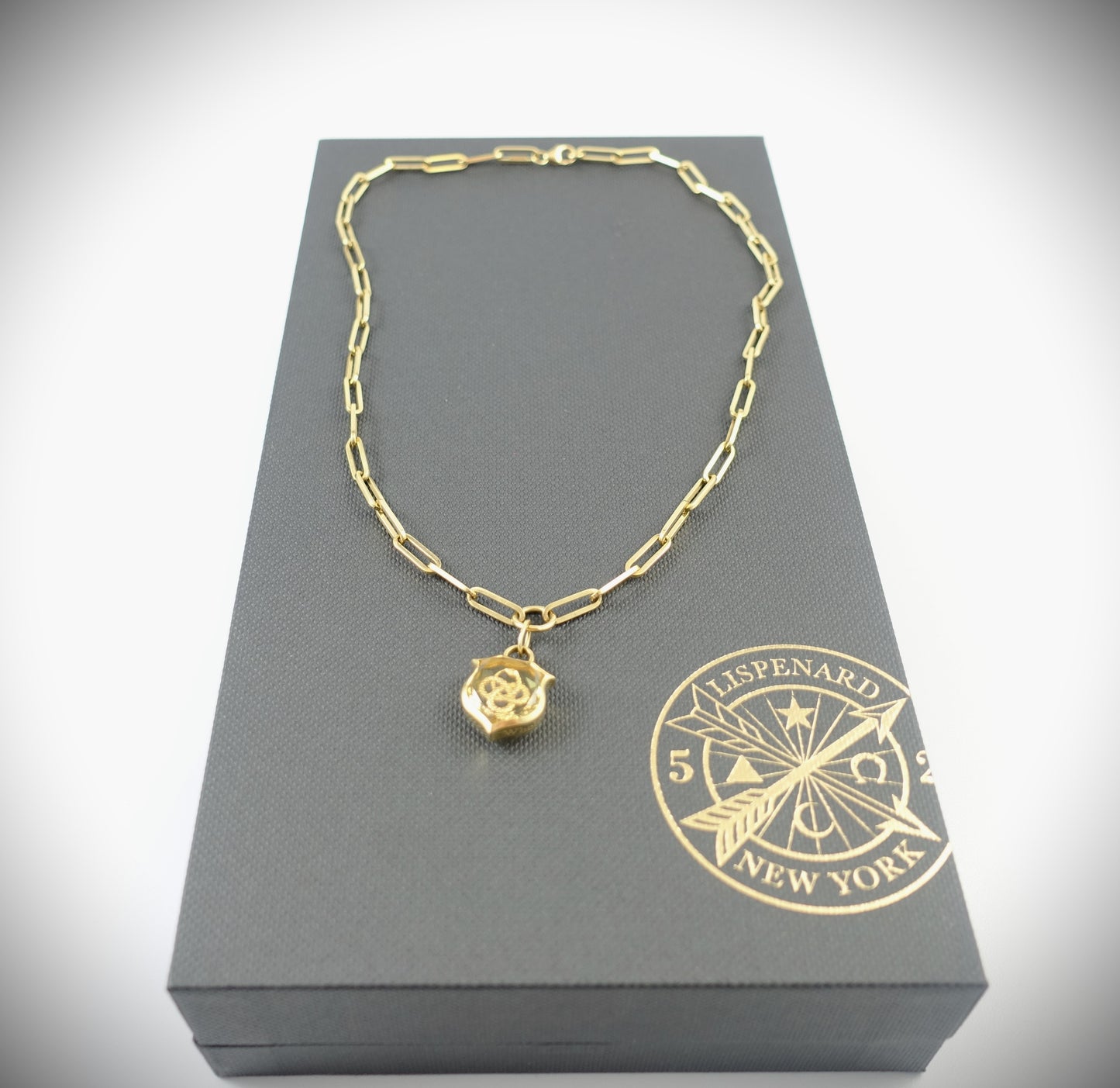 Foundrae Wholeness Kette 18 Karat Gold Anhänger mit farblosem Quarz 42cm