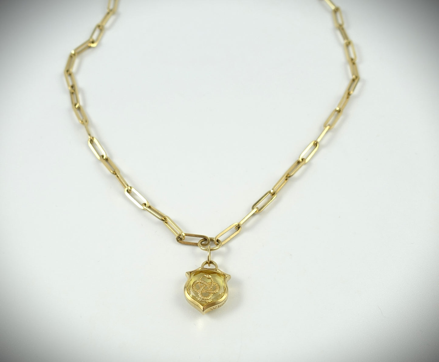Foundrae Wholeness Kette 18 Karat Gold Anhänger mit farblosem Quarz 42cm