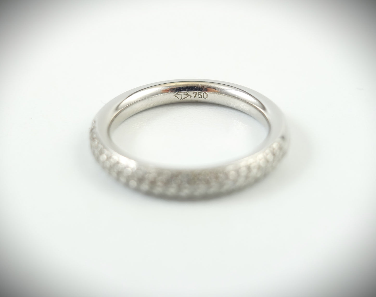 Ring Memory 750 Weißgold mit Brillanten 0,52ct halb ausgefasst RG 57 6,68g