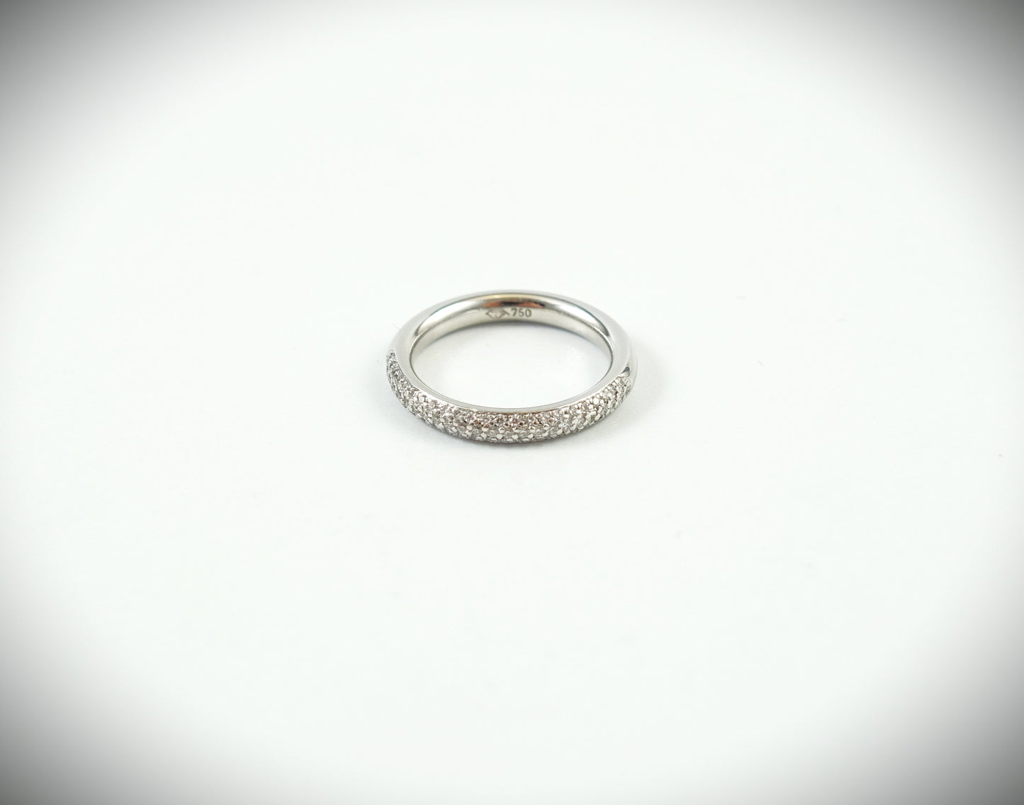 Ring Memory 750 Weißgold mit Brillanten 0,52ct halb ausgefasst RG 57 6,68g
