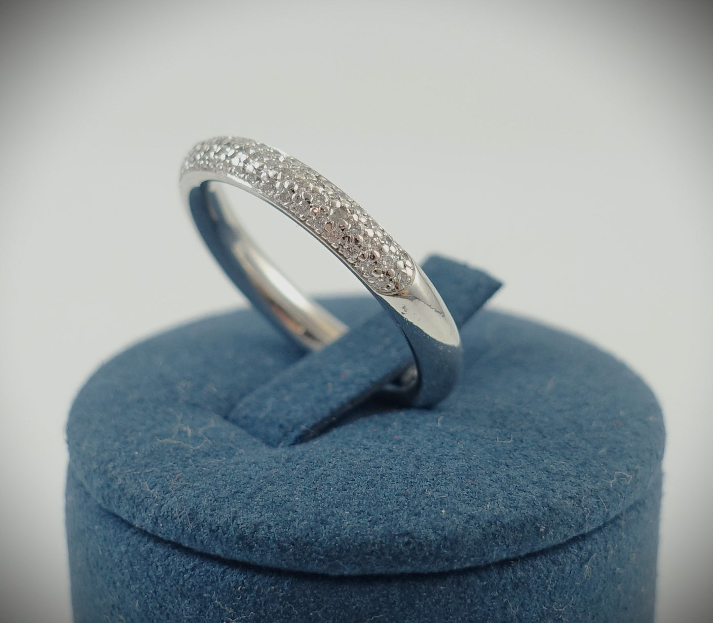 Ring Memory 750 Weißgold mit Brillanten 0,52ct halb ausgefasst RG 57 6,68g