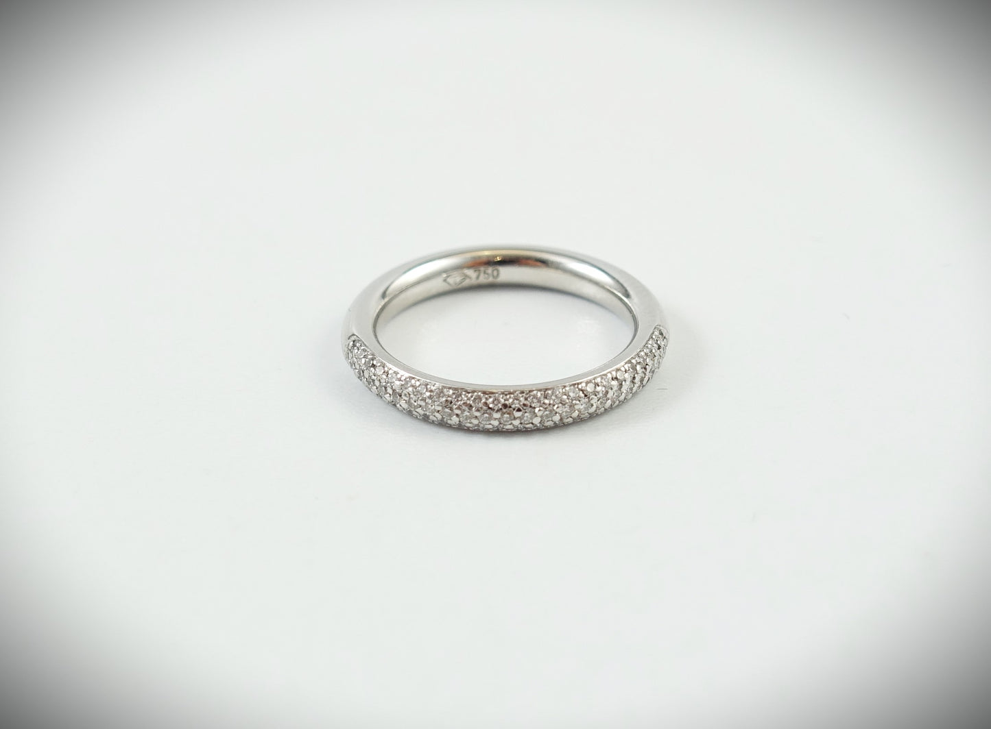 Ring Memory 750 Weißgold mit Brillanten 0,52ct halb ausgefasst RG 57 6,68g