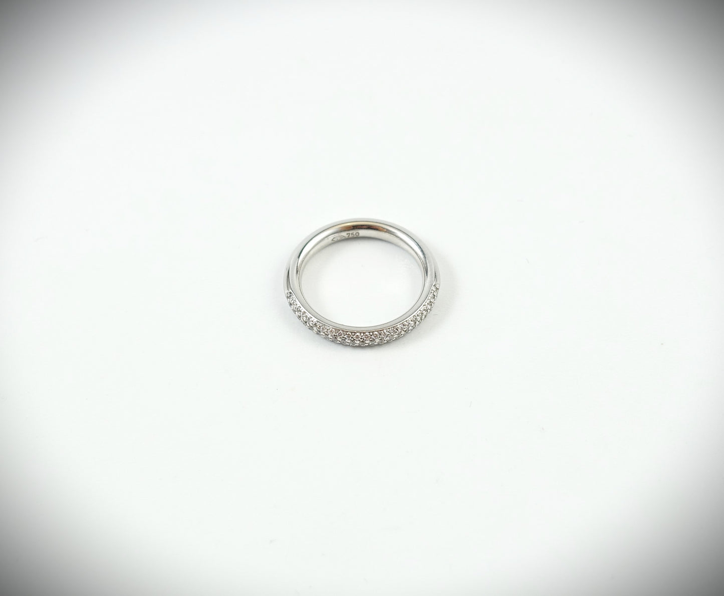 Ring Memory 750 Weißgold mit Brillanten 0,52ct halb ausgefasst RG 57 6,68g