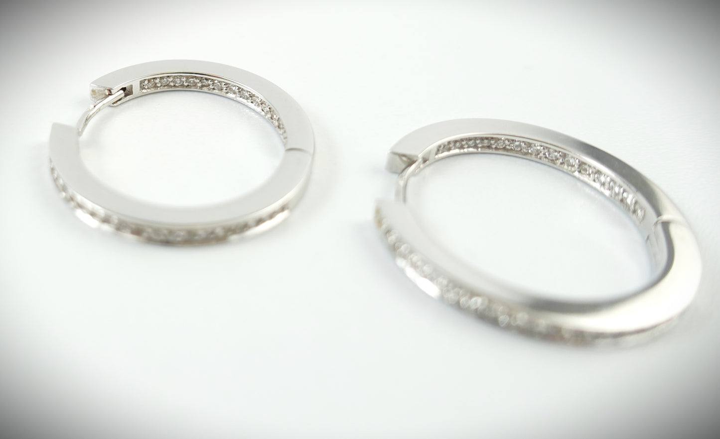 Creolen/Ohrringe 750 Weißgold mit Brillanten 0,80ct 10,55g