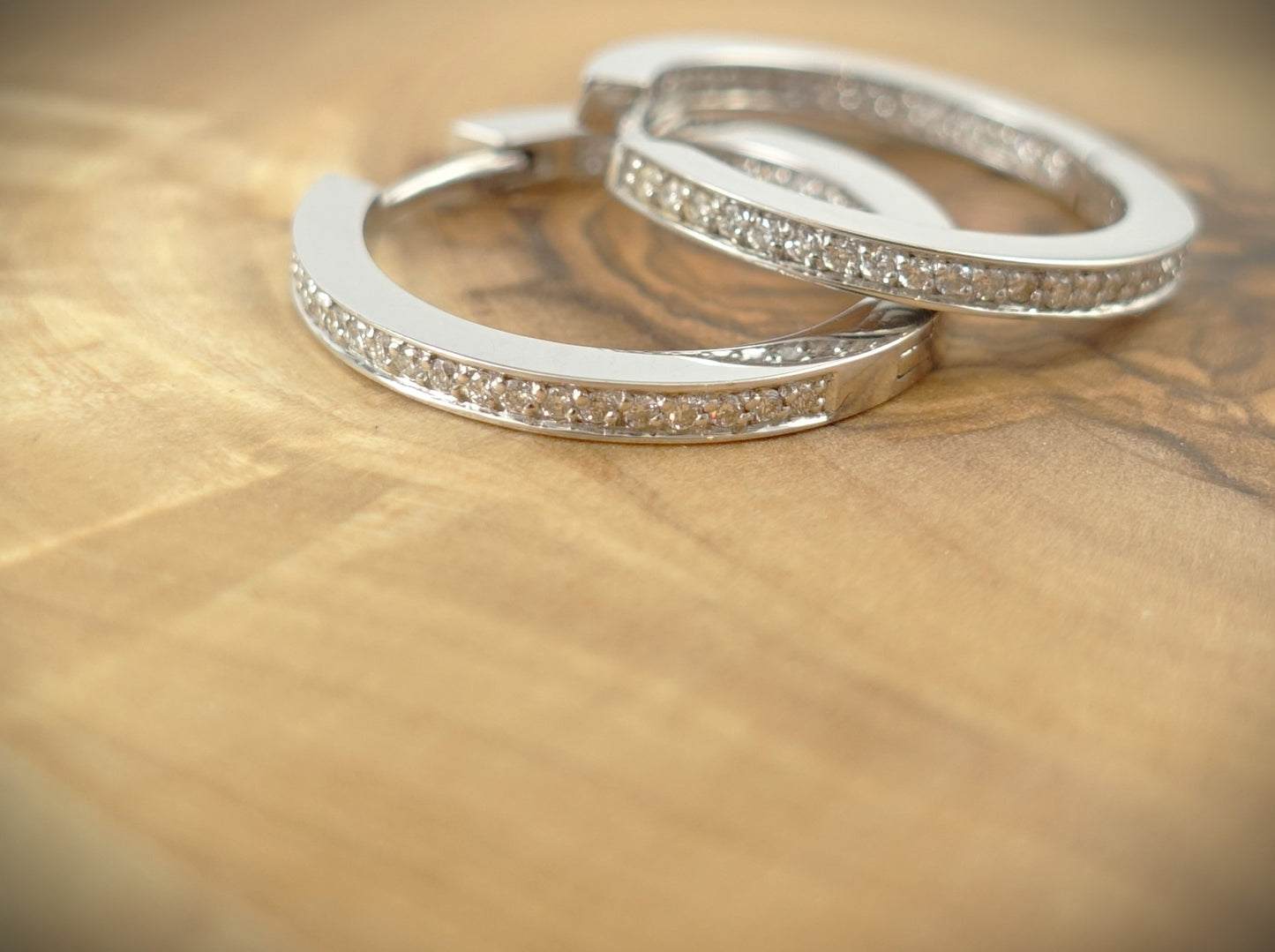 Creolen/Ohrringe 750 Weißgold mit Brillanten 0,80ct 10,55g