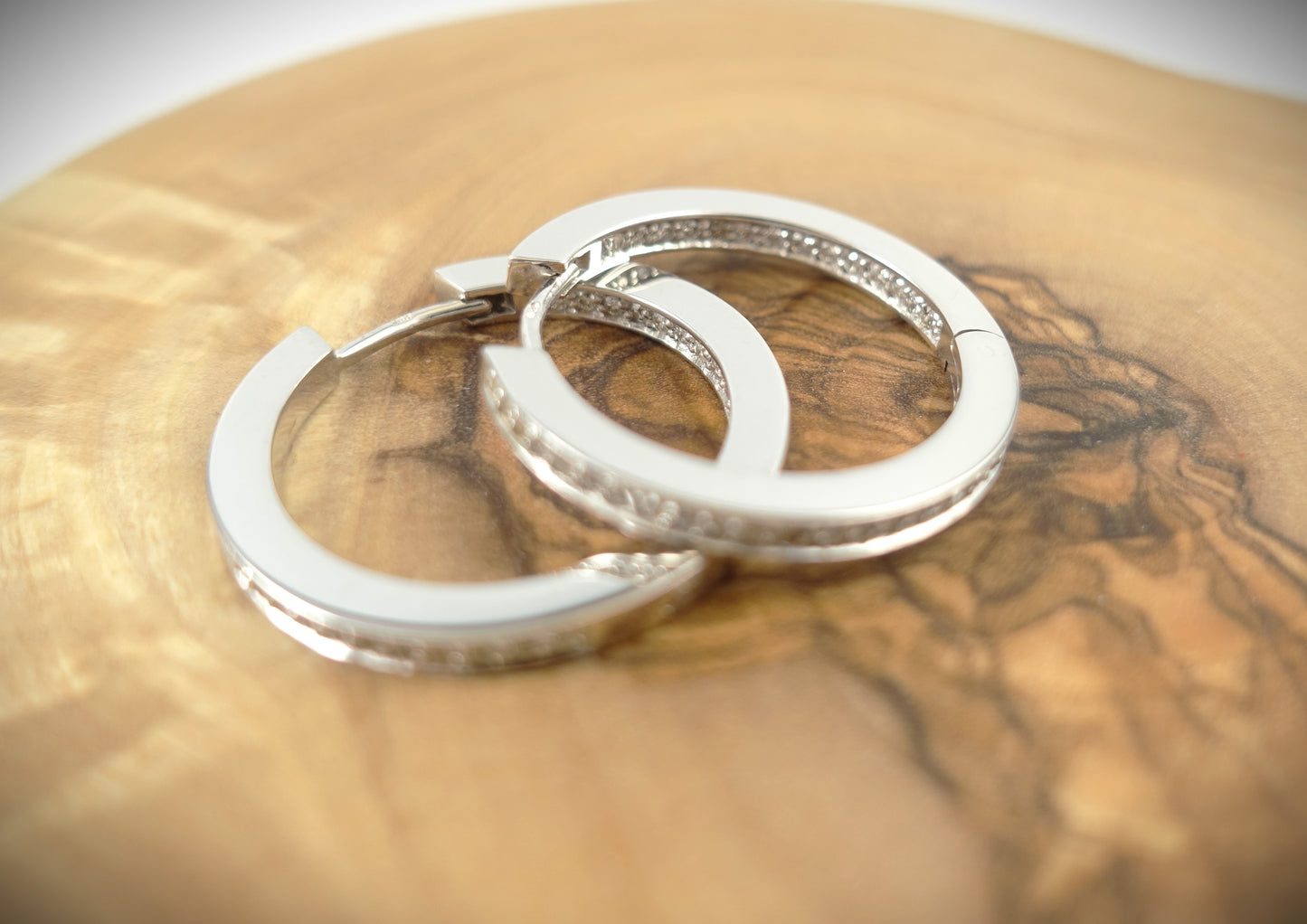 Creolen/Ohrringe 750 Weißgold mit Brillanten 0,80ct 10,55g