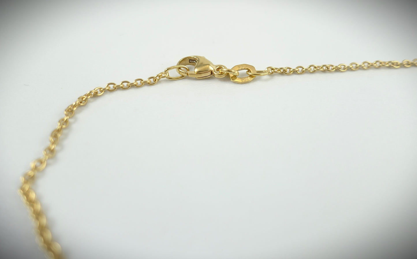 Kette 750 Gelbgold mit Anhänger 750 Gelbgold + Granat 43cm 4,87g