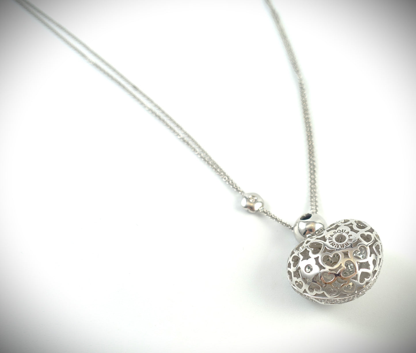 Pasquale Bruni Collier aus 18 Karat Weißgold mit Brillantbesatz 29g 80cm