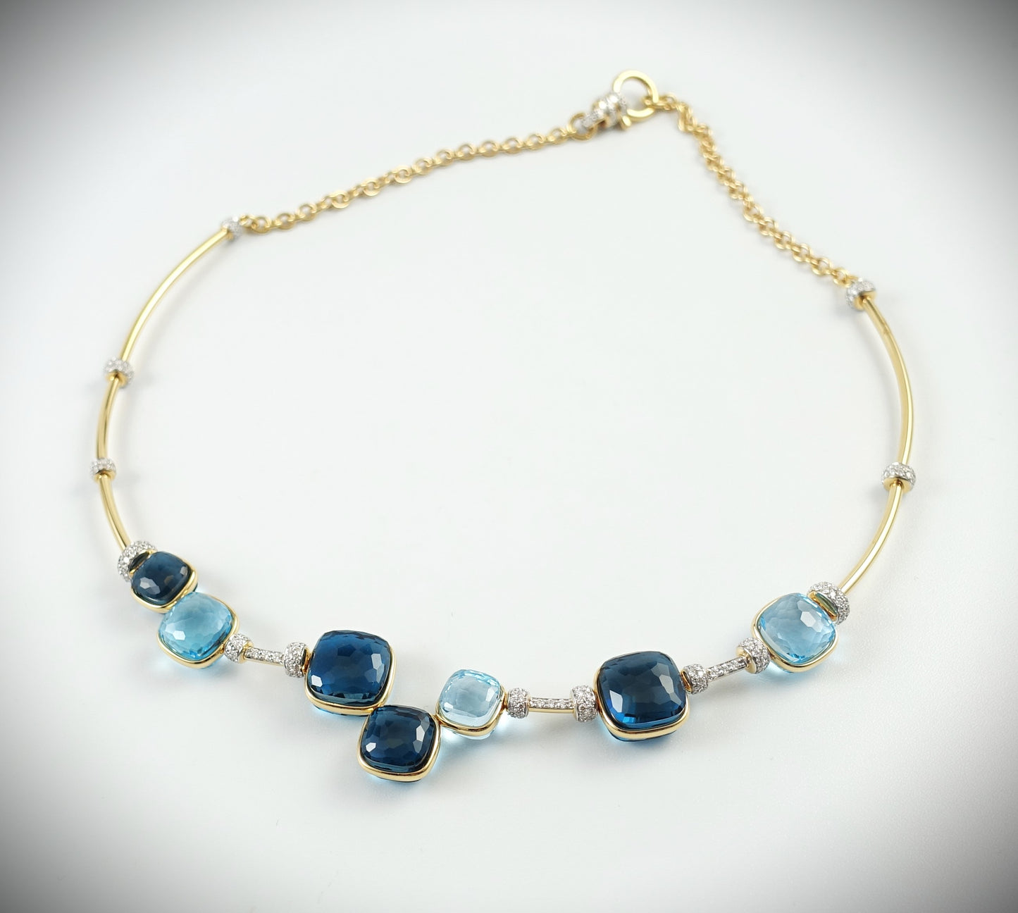 Pomellato Nudo Rivière Collier 750 Roségold Topas Brillanten PCC2041-O7WHR-B0YTL