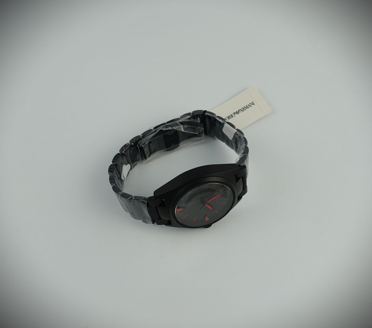 Emporio Armani Quarz Uhr 40mm Edelstahl mattiert Schwarz Grau Rot Ref. AR11393