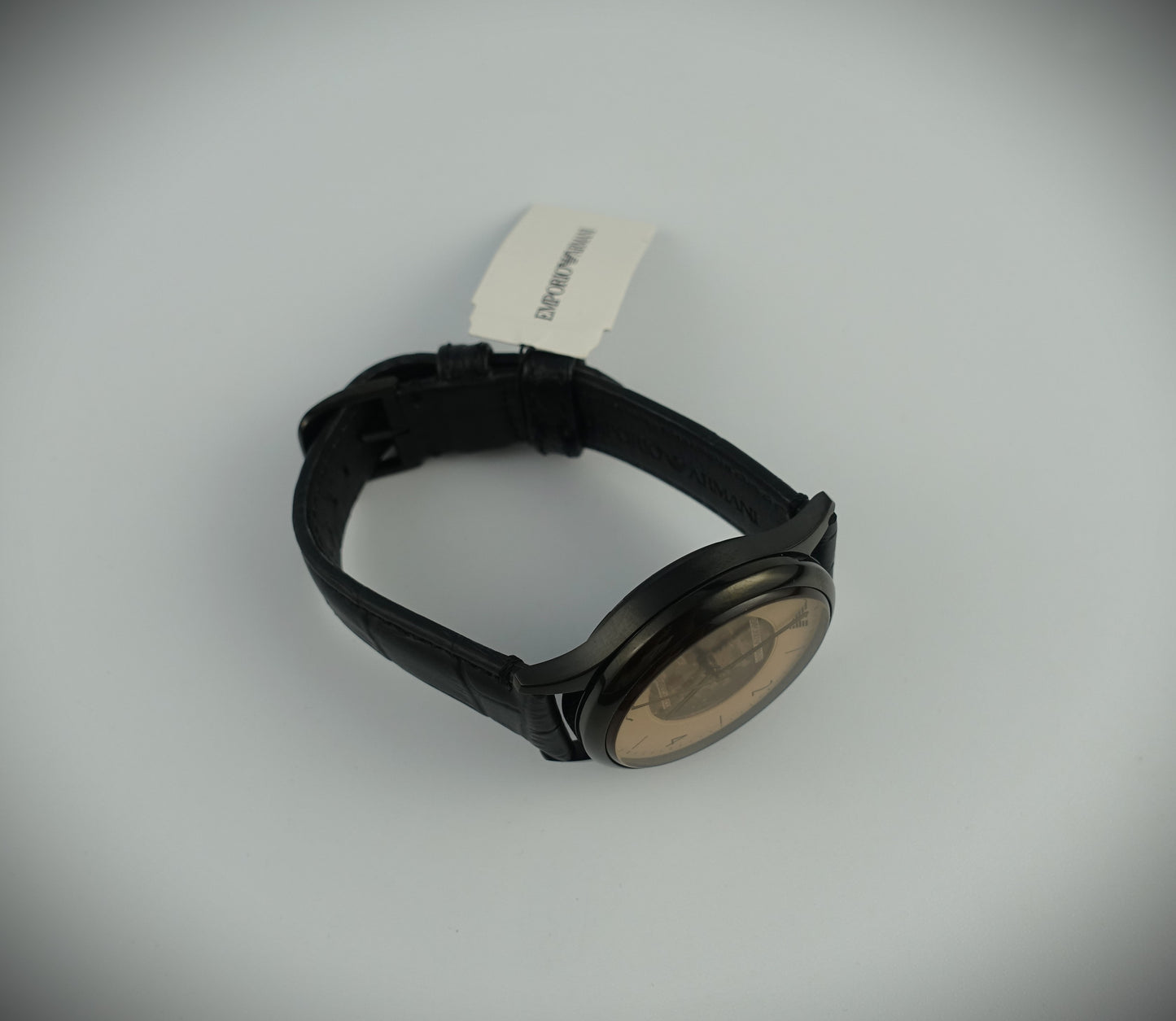 Emporio Armani Automatik Uhr 41mm Schwarz Roségold Leder Ref. AR1923