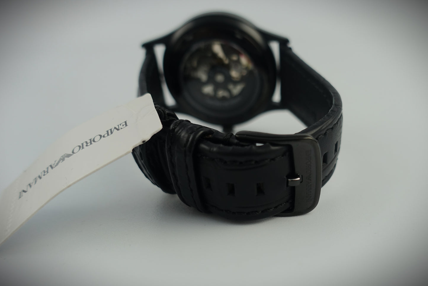 Emporio Armani Automatik Uhr 41mm Schwarz Roségold Leder Ref. AR1923