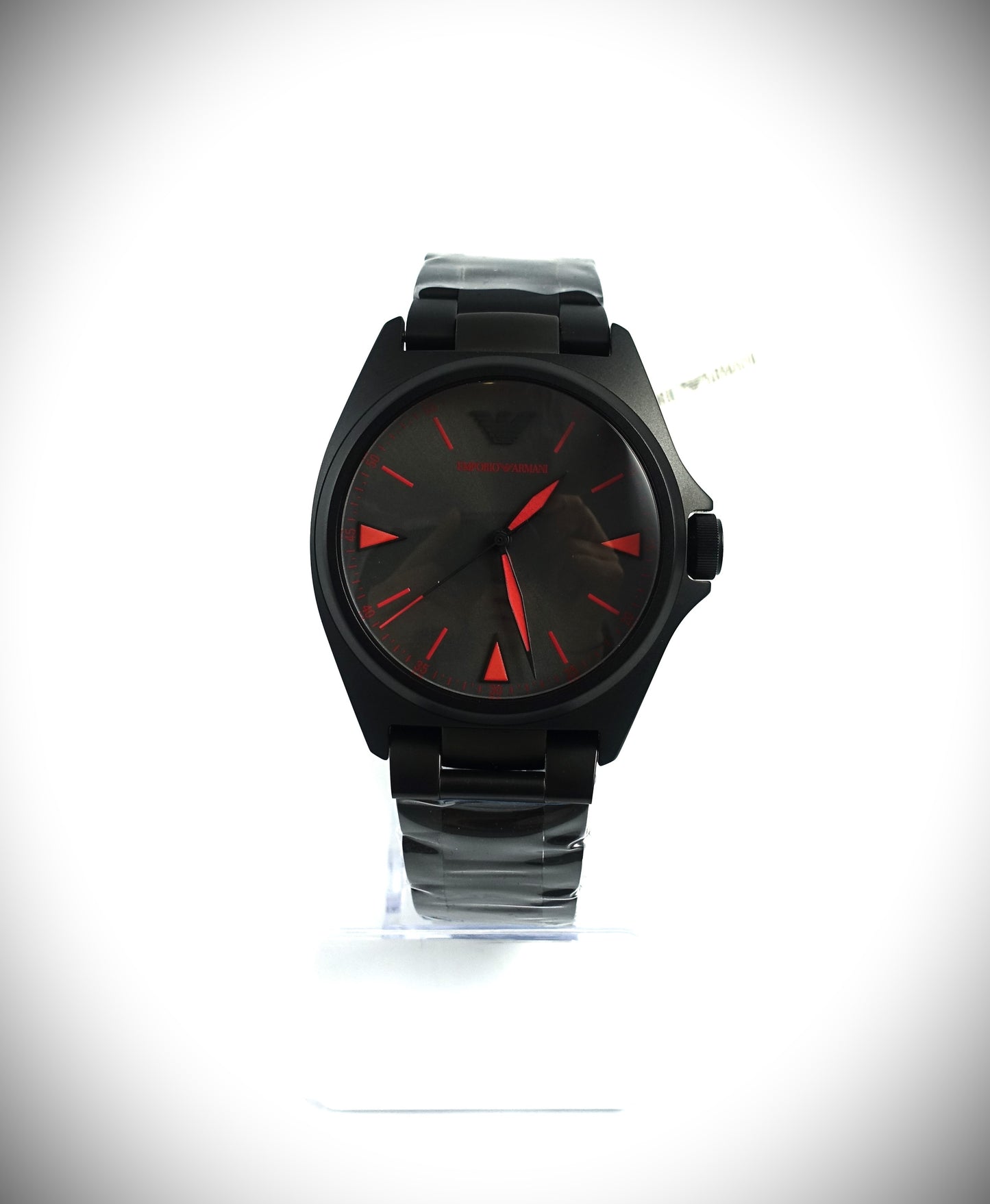 Emporio Armani Quarz Uhr 40mm Edelstahl mattiert Schwarz Grau Rot Ref. AR11393