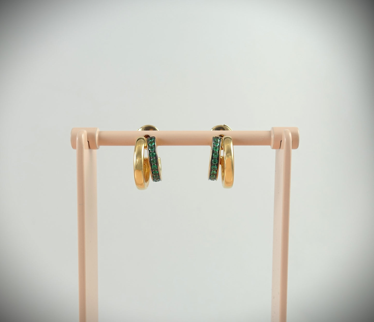 Pomellato Together Ohrringe 750 Roségold Smaragde 0,3ct Ref. POB8111O7BKRSM000