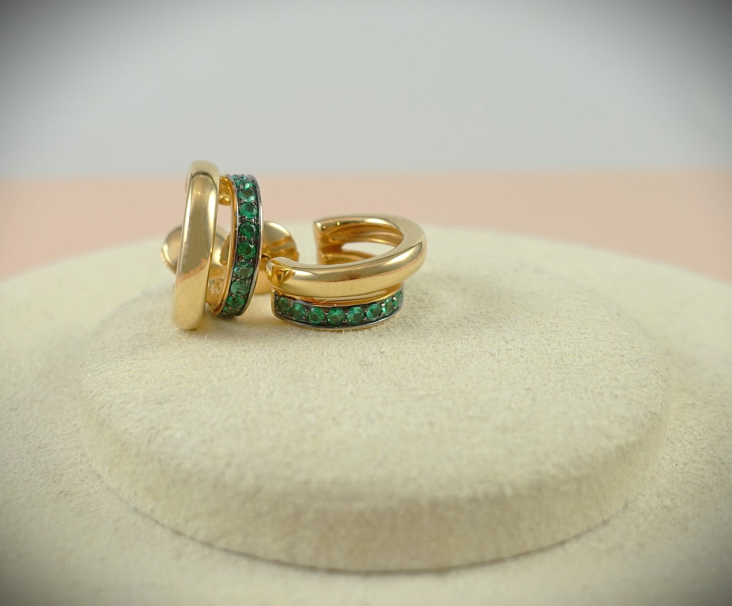 Pomellato Together Ohrringe 750 Roségold Smaragde 0,3ct Ref. POB8111O7BKRSM000