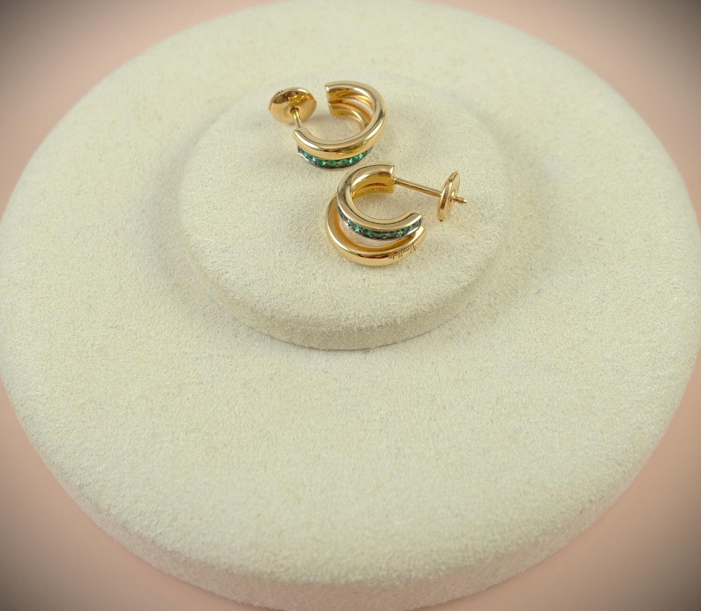 Pomellato Together Ohrringe 750 Roségold Smaragde 0,3ct Ref. POB8111O7BKRSM000