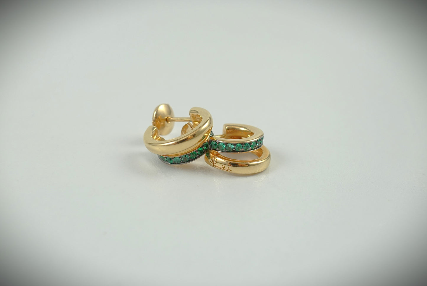 Pomellato Together Ohrringe 750 Roségold Smaragde 0,3ct Ref. POB8111O7BKRSM000