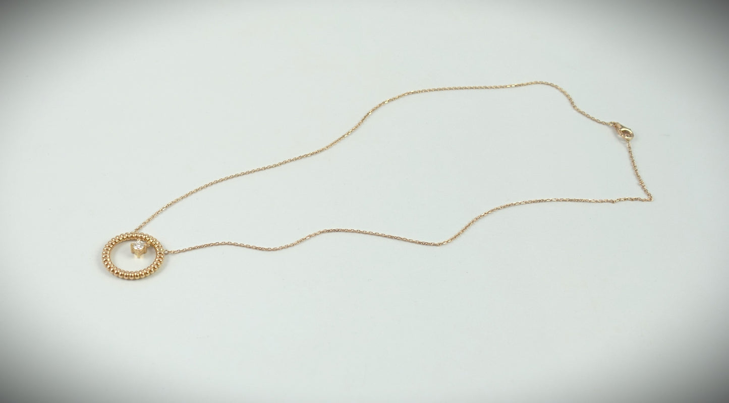 Korloff Kette 750 Roségold Brillant 0,25ct 46cm 6,88g Ref. RZPDPG/0-25
