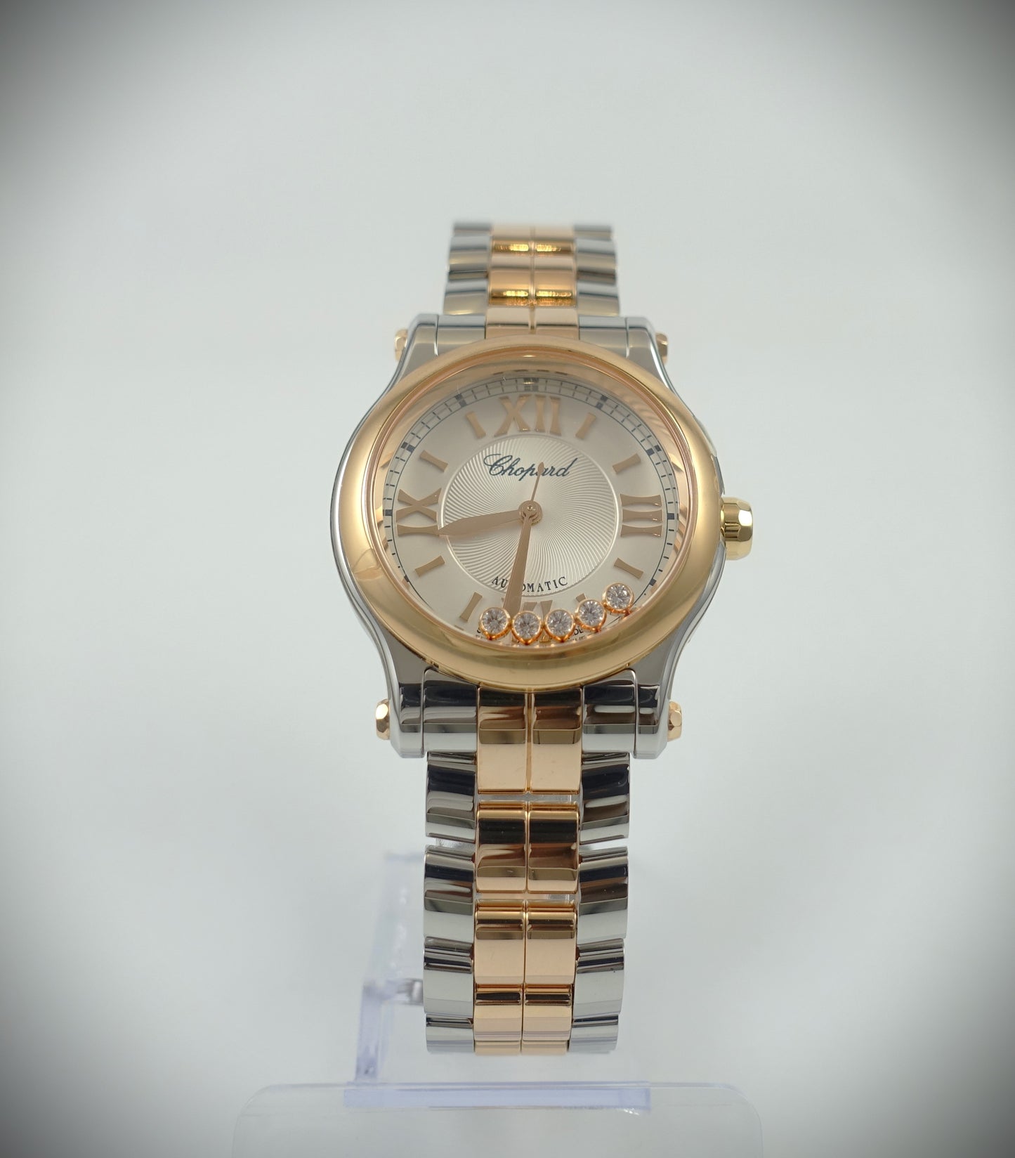 Chopard Happy Sport Automatik 30mm Roségold/Stahl Diamanten/Saphir 278573-6002