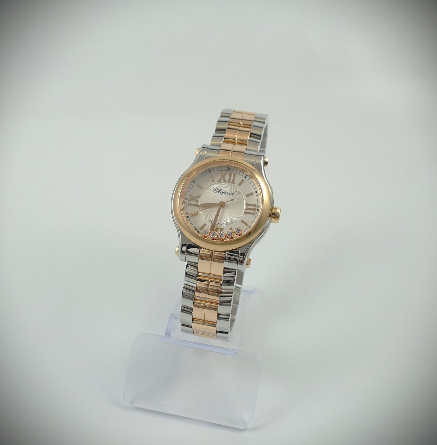 Chopard Happy Sport Automatik 30mm Roségold/Stahl Diamanten/Saphir 278573-6002