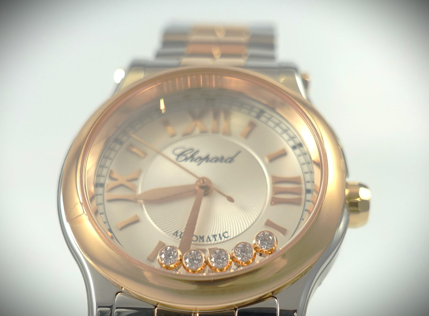 Chopard Happy Sport Automatik 30mm Roségold/Stahl Diamanten/Saphir 278573-6002