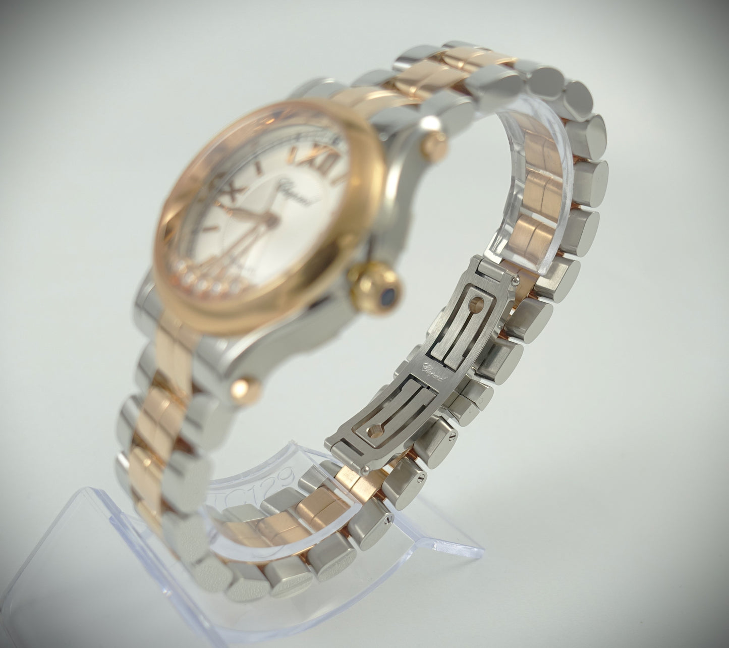 Chopard Happy Sport Automatik 30mm Roségold/Stahl Diamanten/Saphir 278573-6002