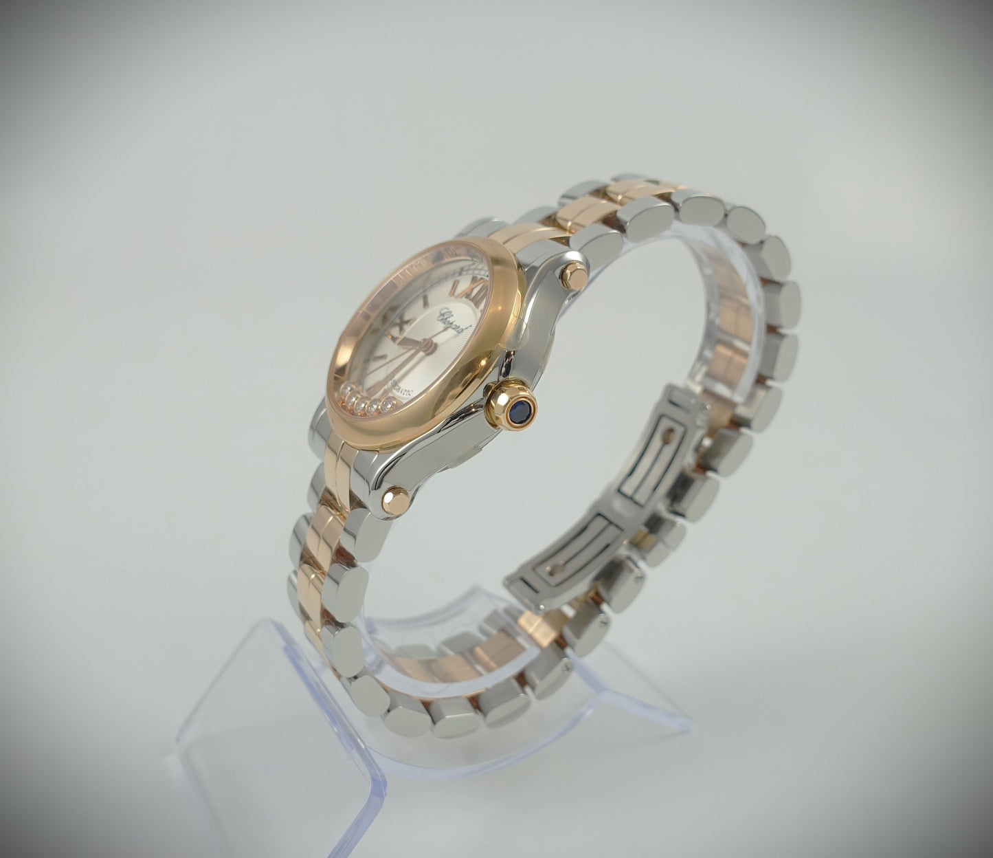 Chopard Happy Sport Automatik 30mm Roségold/Stahl Diamanten/Saphir 278573-6002