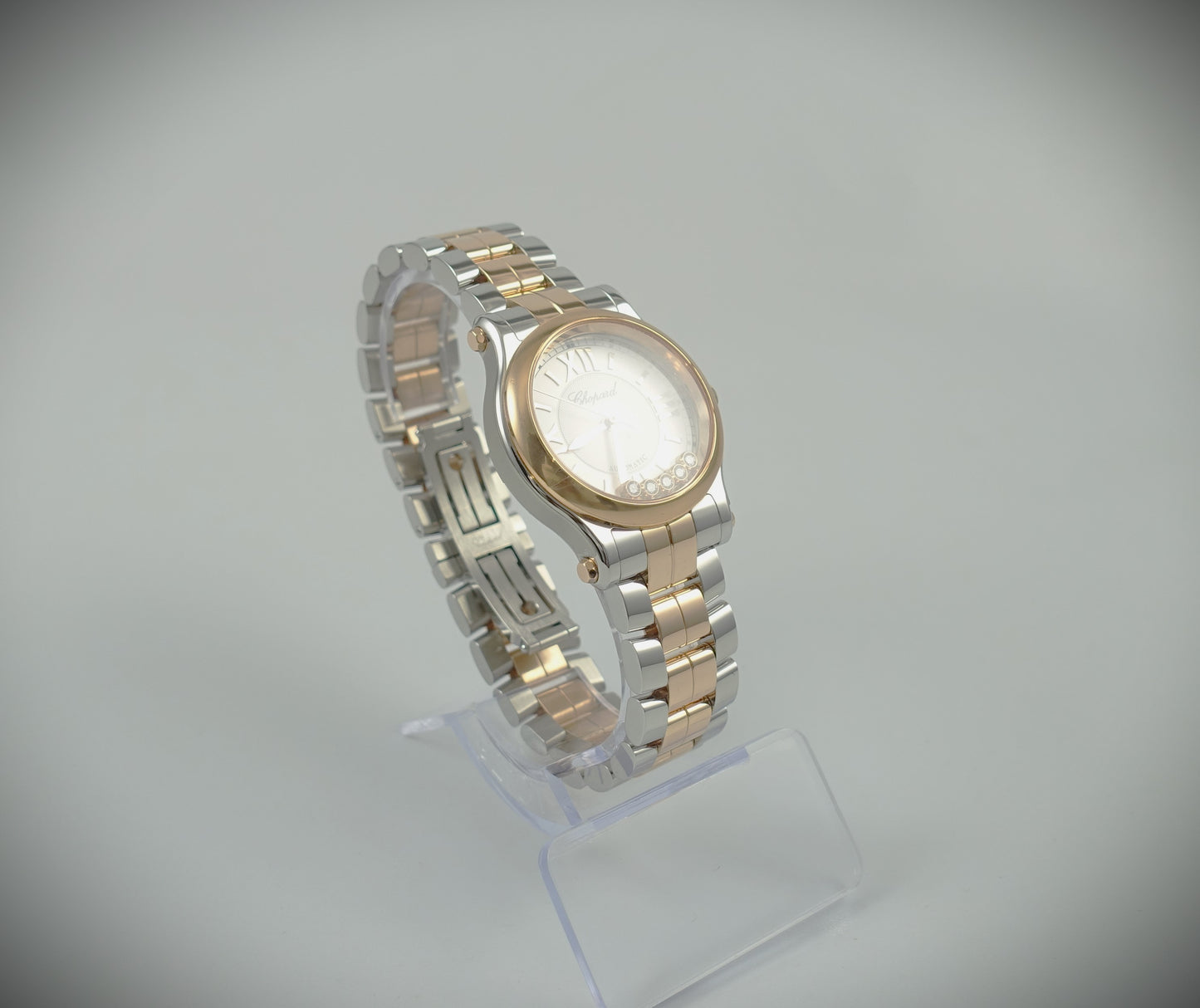 Chopard Happy Sport Automatik 30mm Roségold/Stahl Diamanten/Saphir 278573-6002