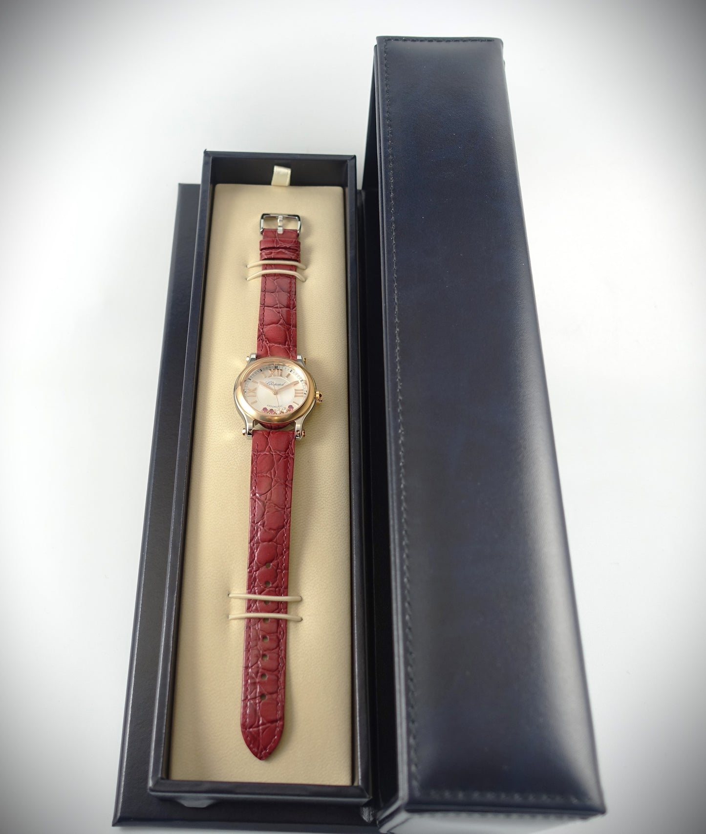 Chopard Happy Sport Automatik 30mm Roségold/Stahl Diamanten/Rubine 278573-6026