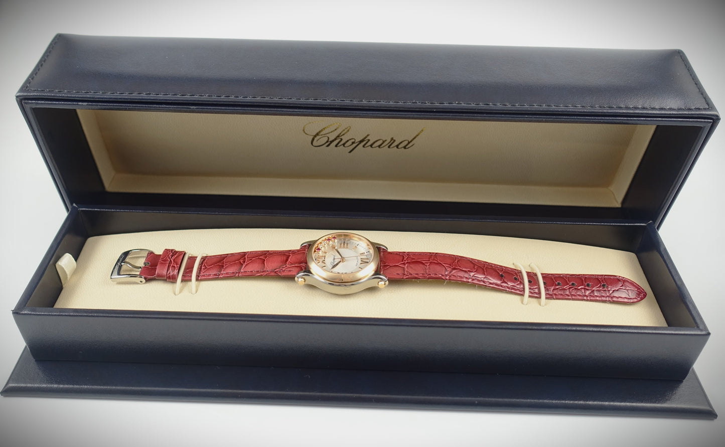 Chopard Happy Sport Automatik 30mm Roségold/Stahl Diamanten/Rubine 278573-6026