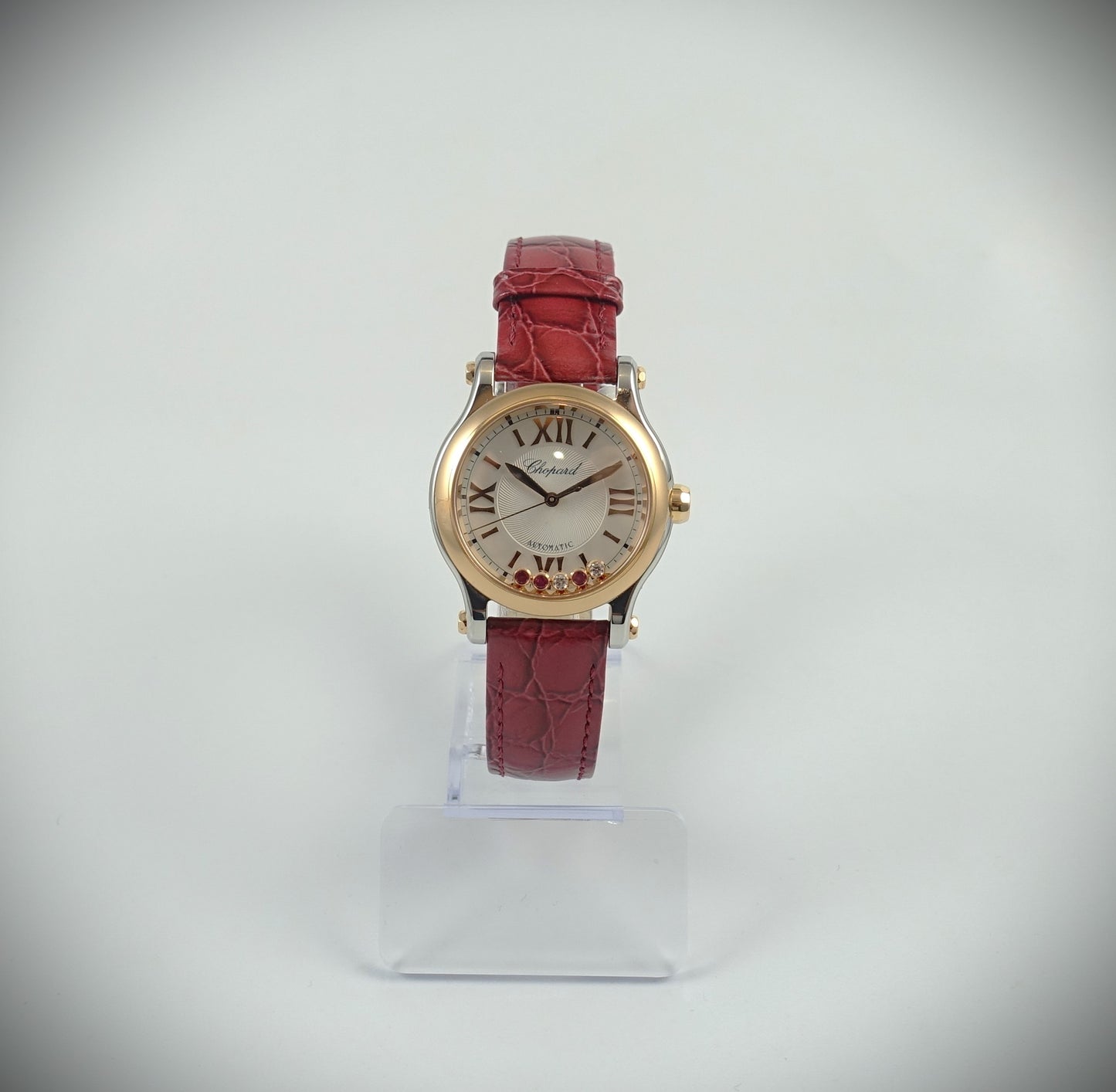 Chopard Happy Sport Automatik 30mm Roségold/Stahl Diamanten/Rubine 278573-6026
