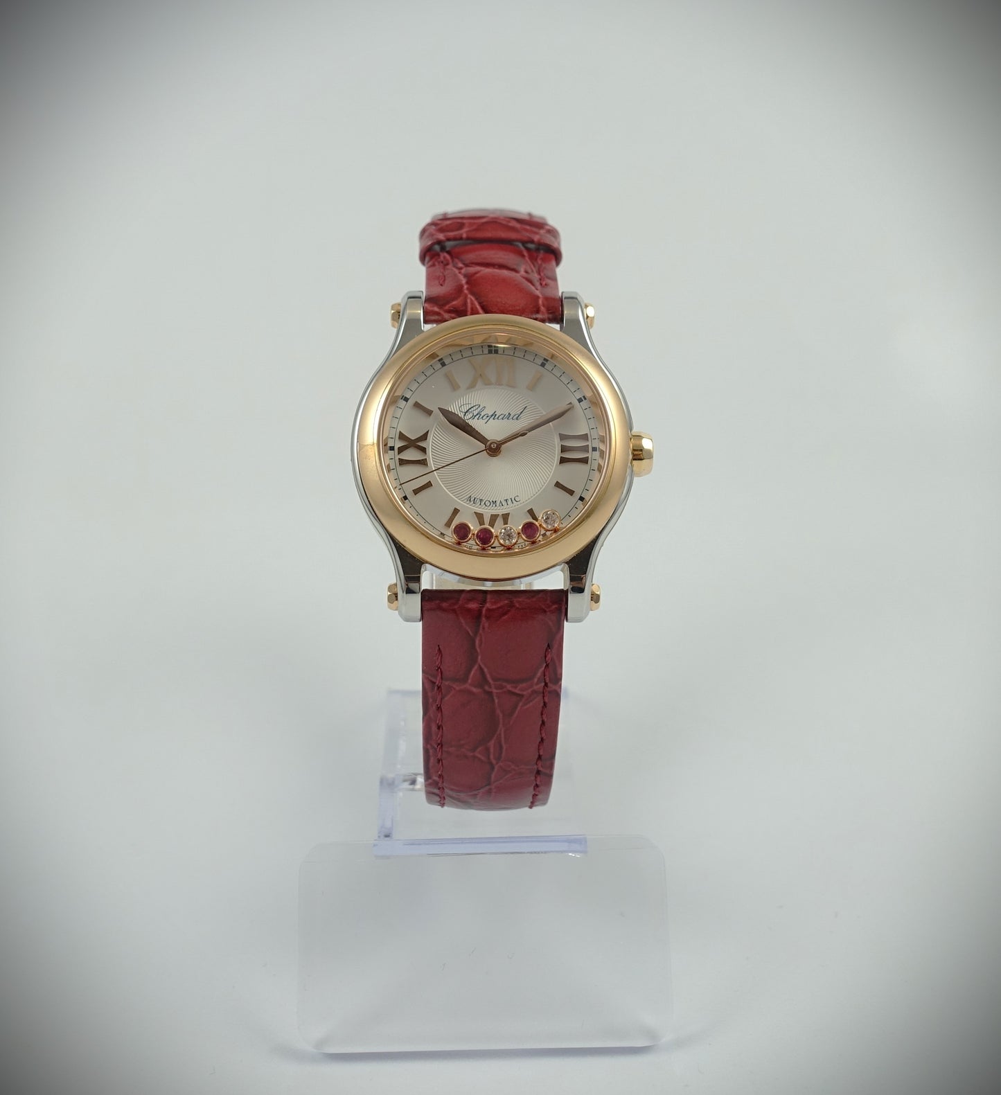 Chopard Happy Sport Automatik 30mm Roségold/Stahl Diamanten/Rubine 278573-6026