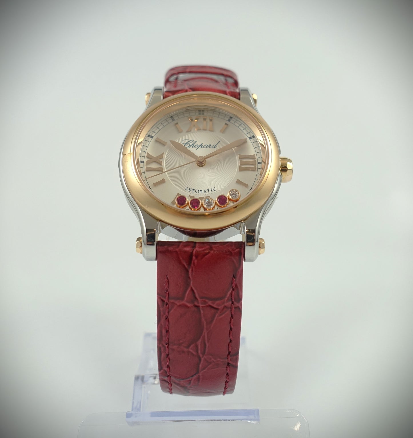 Chopard Happy Sport Automatik 30mm Roségold/Stahl Diamanten/Rubine 278573-6026