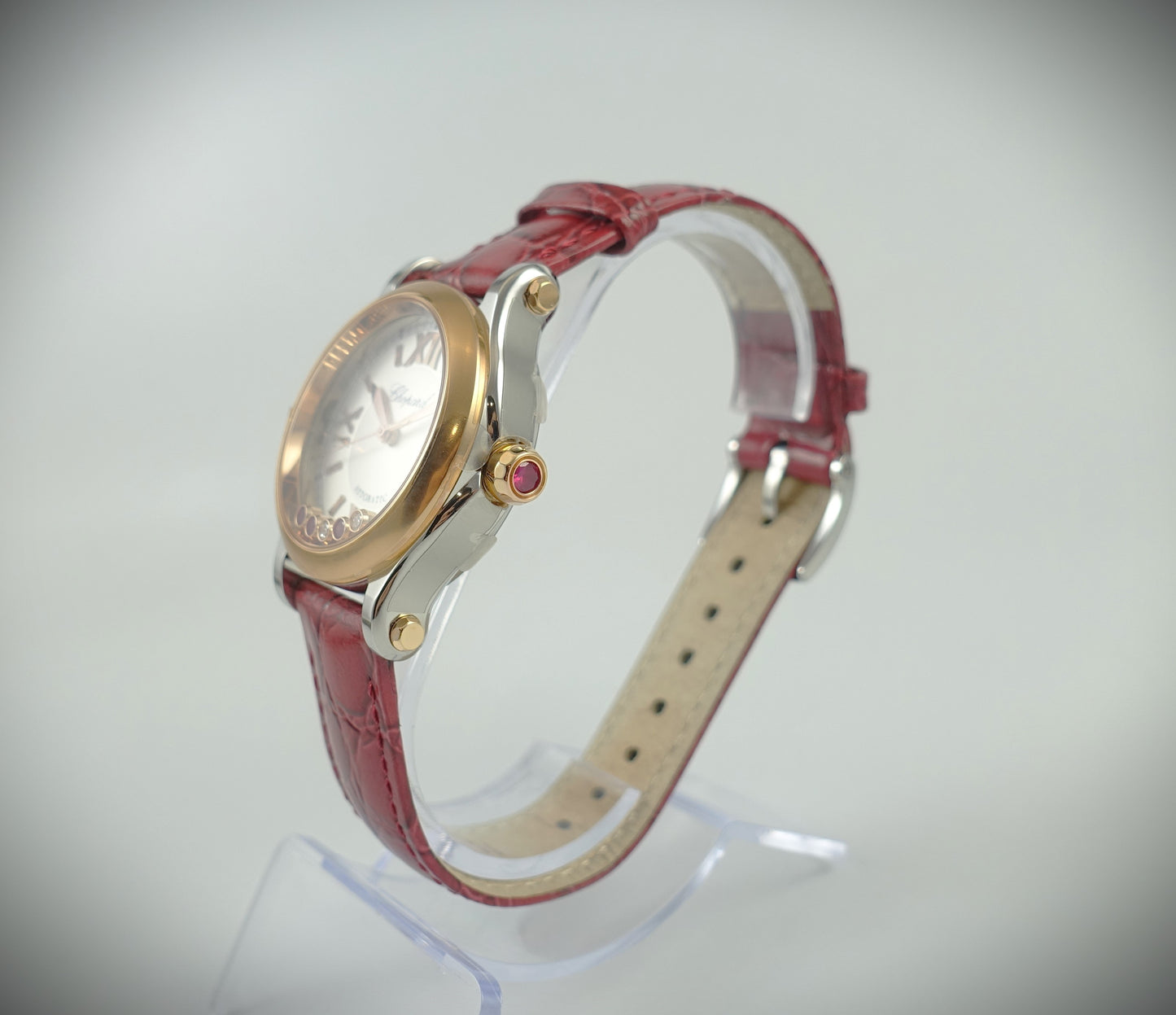 Chopard Happy Sport Automatik 30mm Roségold/Stahl Diamanten/Rubine 278573-6026