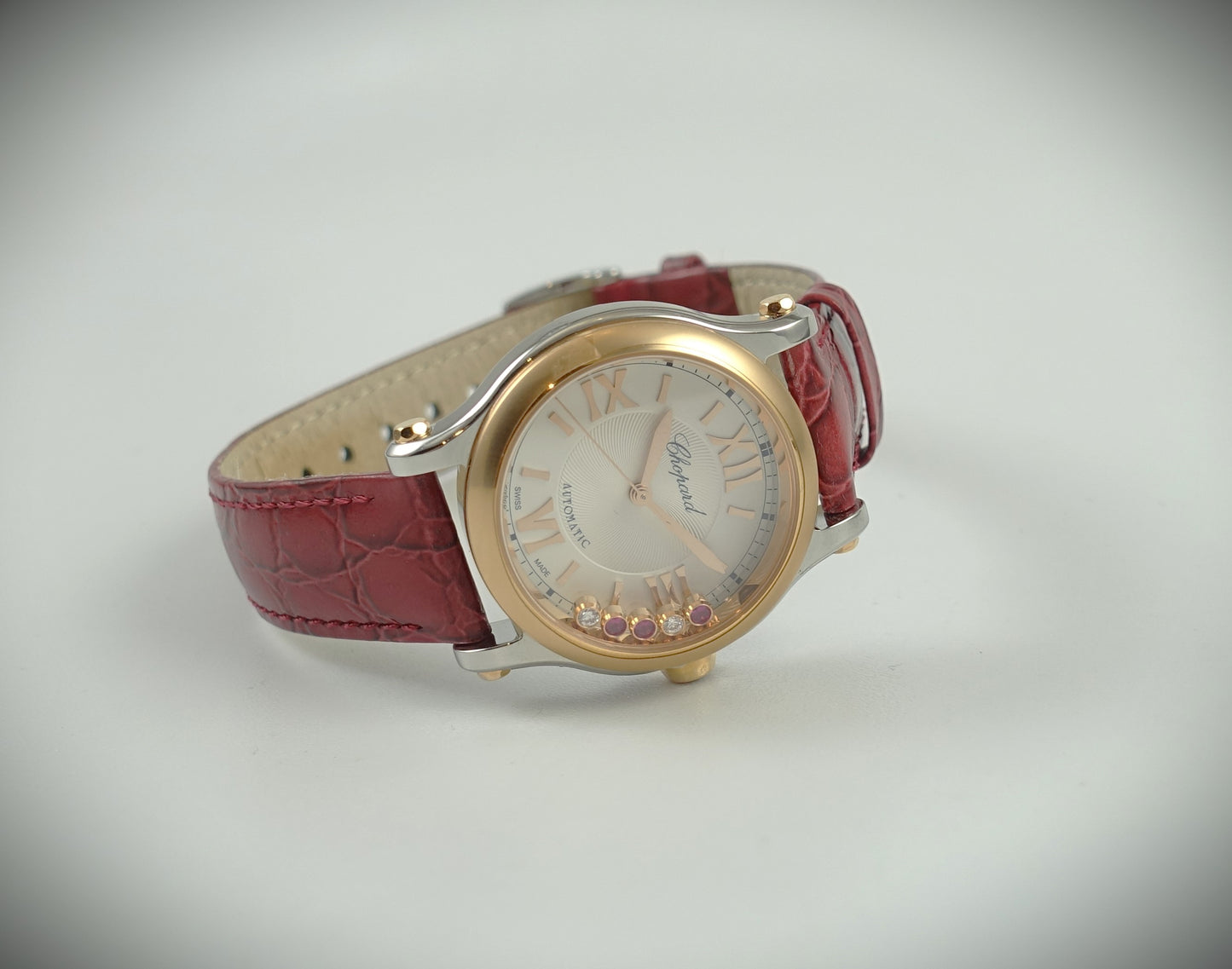 Chopard Happy Sport Automatik 30mm Roségold/Stahl Diamanten/Rubine 278573-6026
