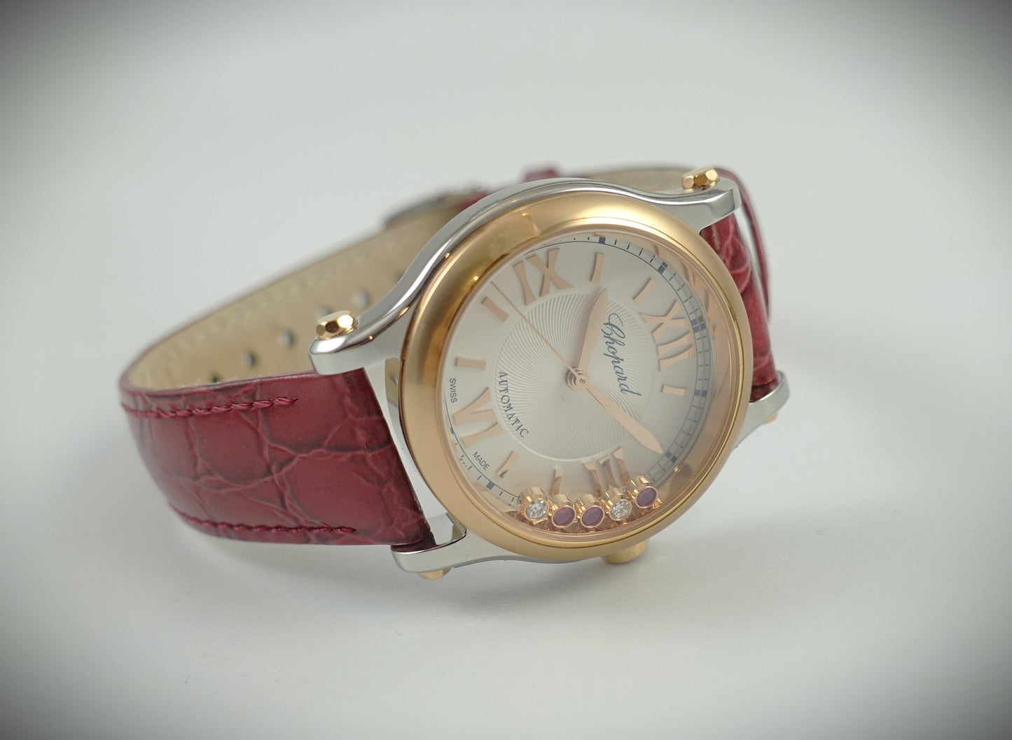 Chopard Happy Sport Automatik 30mm Roségold/Stahl Diamanten/Rubine 278573-6026