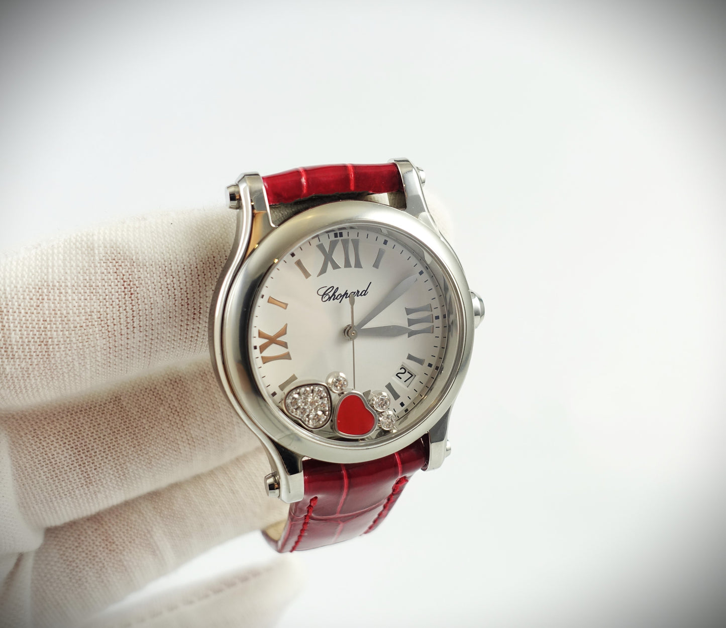 Chopard Happy Sport Quarz Uhr 36mm Edelstahl Diamanten/Saphir Ref. 278582-3005