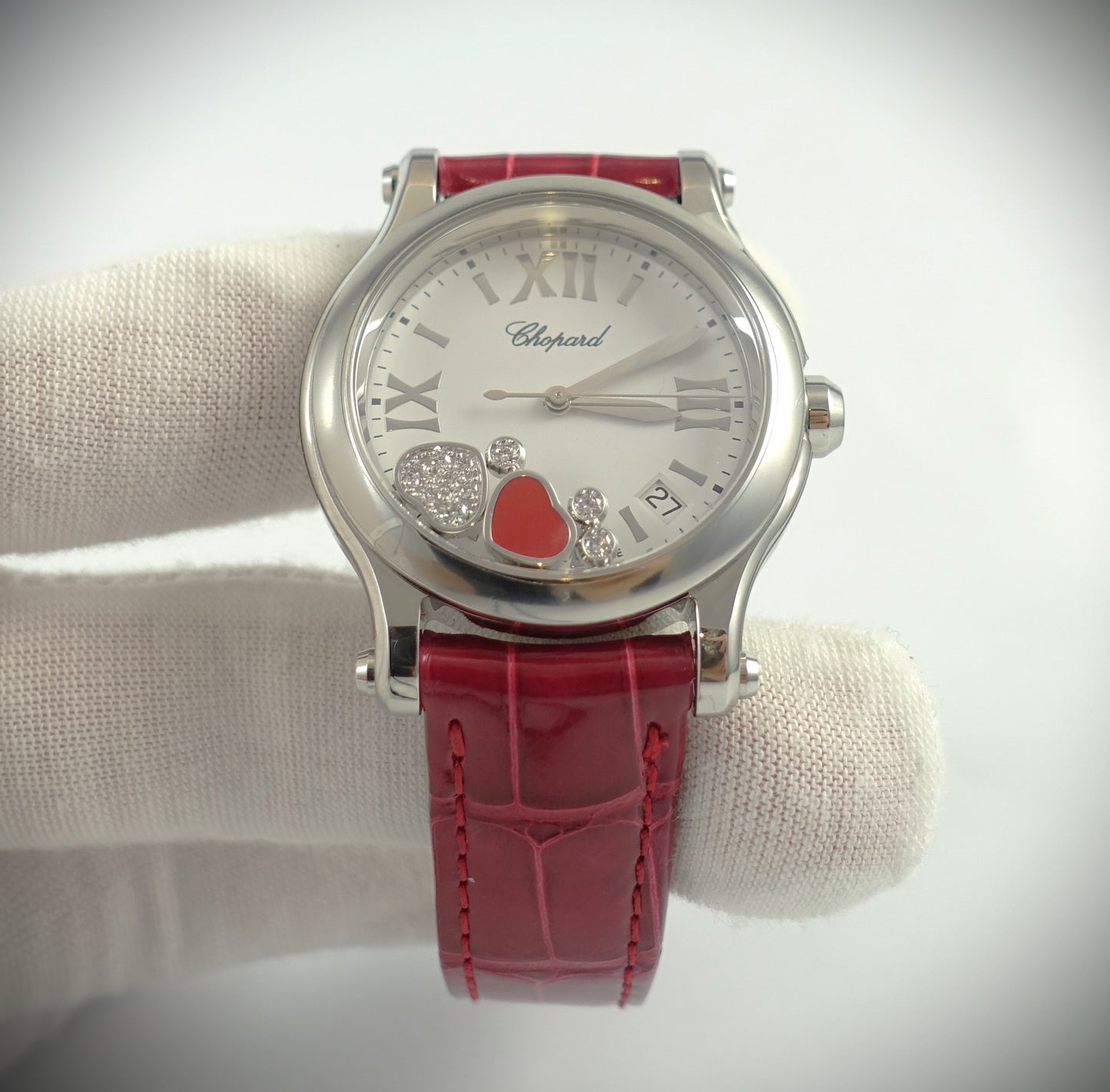 Chopard Happy Sport Quarz Uhr 36mm Edelstahl Diamanten/Saphir Ref. 278582-3005