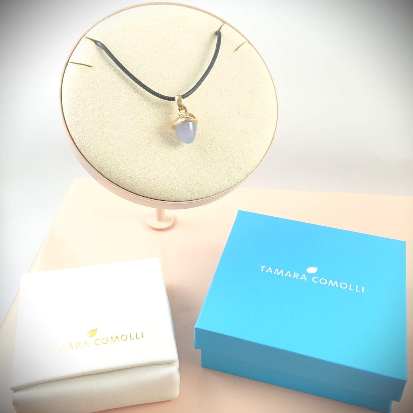 Tamara Comolli MIKADO Bouquet Anhänger Blauer Chalcedon 8,00ct Ref. P-MB-ChBl-rg