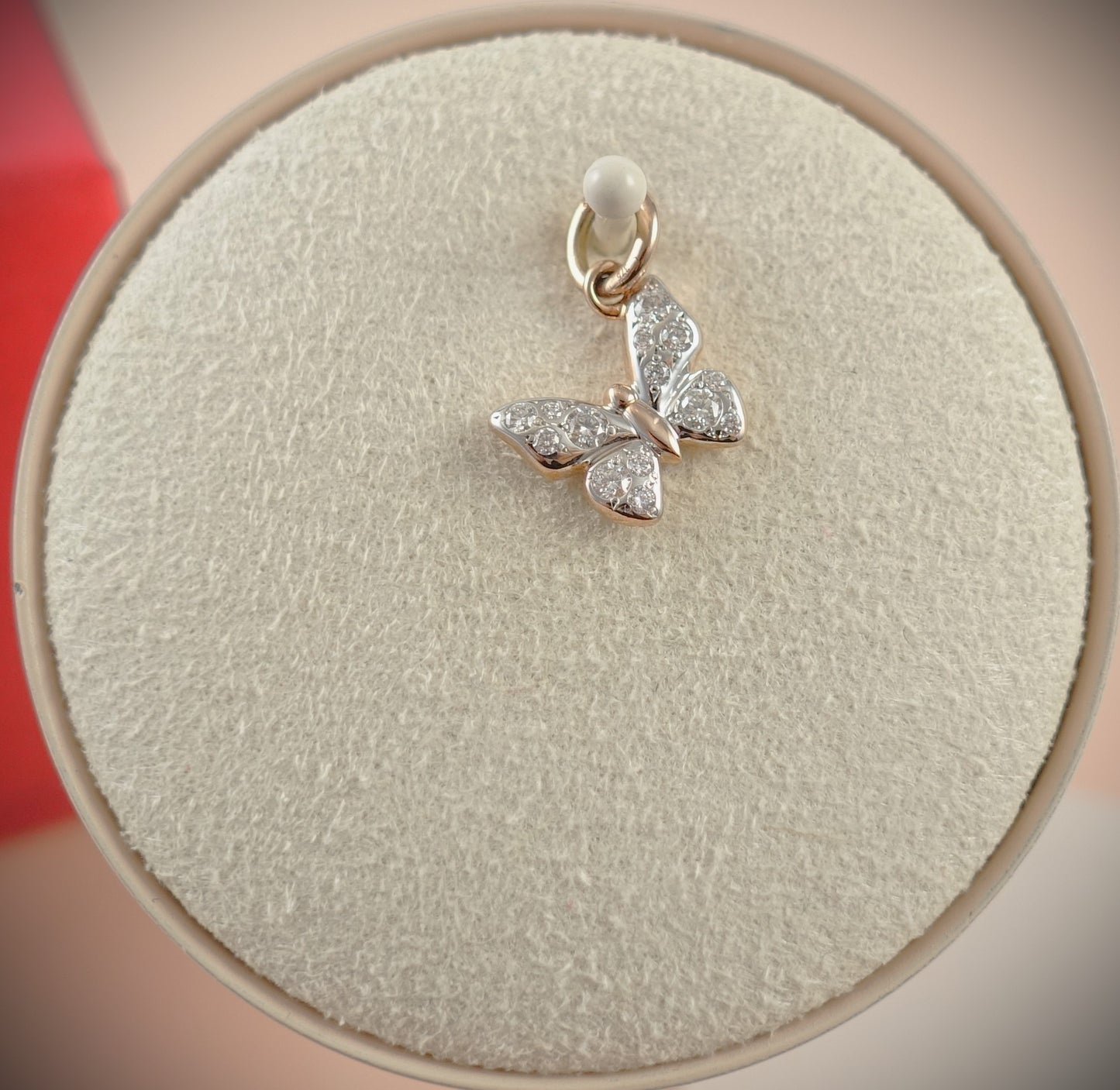 Dodo Anhänger Charm Schmetterling 375 Roségold 0,17ct Diamanten Ref. DMC2016