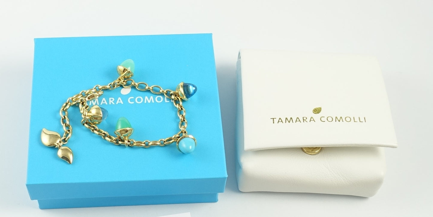 Tamara Comolli MIKADO Flamenco Armband "Lagoon" 18 Karat Gelbgold Ref. B-MFL-Ch-Lag-yg