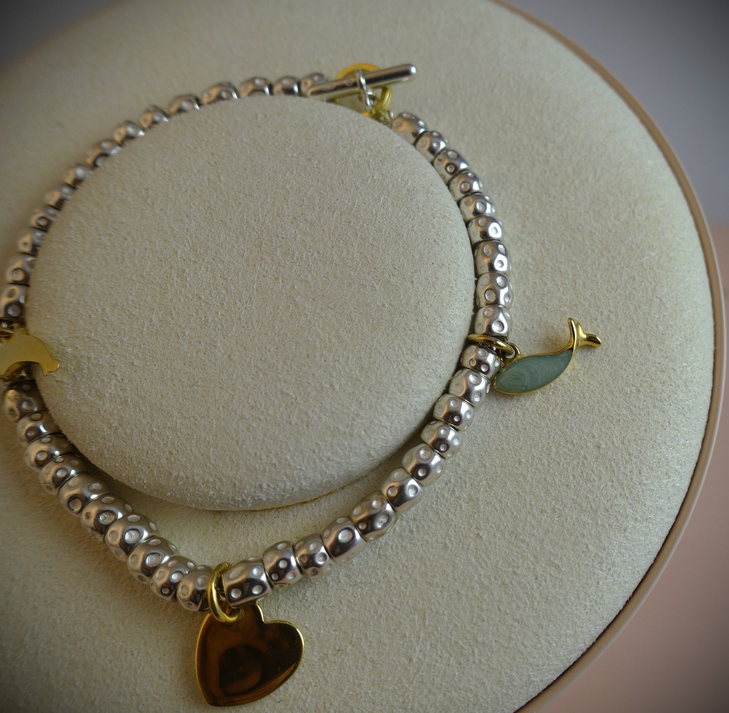 Dodo Armband Granelli 925 Sterling Silber + 750 Gelbgold Anhänger