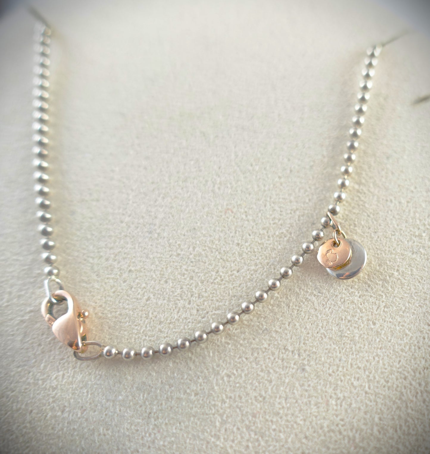 Dodo Kette "Bollicine" 925 Silber 375 Roségold 90cm Ref. DCB1002